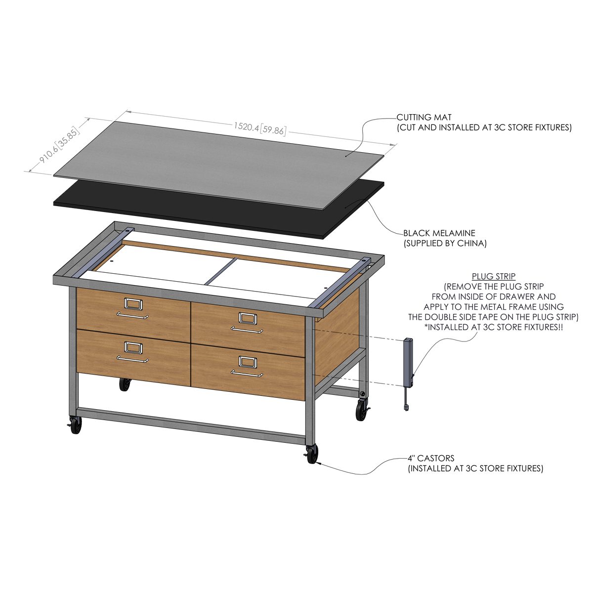 BH-H1 Mobile Equipment Table